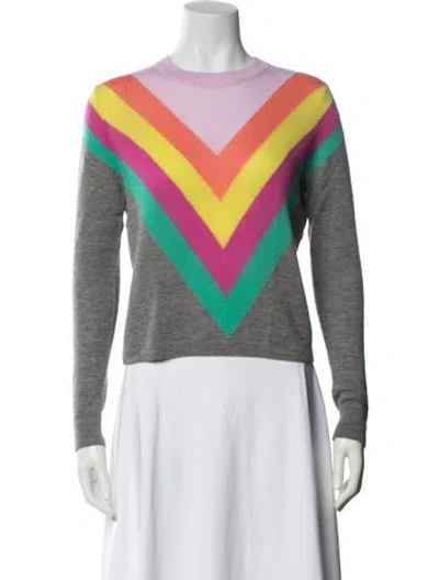 Pre-owned Autumn Cashmere Cashmere Colorblock Pattern Sweater In Black
