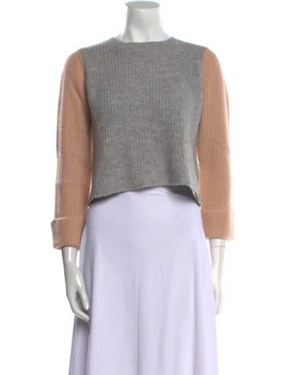 Pre-owned Autumn Cashmere Cashmere Colorblock Pattern Sweater In Gray