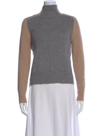 Pre-owned Autumn Cashmere Cashmere Colorblock Pattern Sweater In Gray