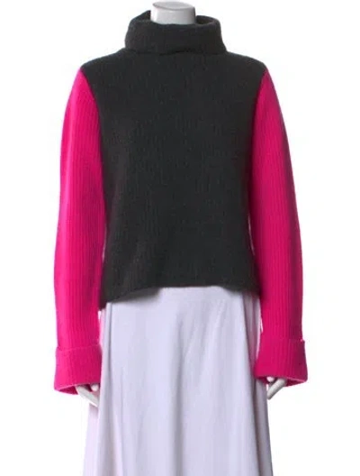 Pre-owned Autumn Cashmere Cashmere Colorblock Pattern Sweater In Gray