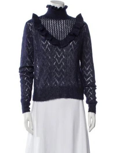 Pre-owned Autumn Cashmere Cashmere Cowl Neck Sweater In Blue