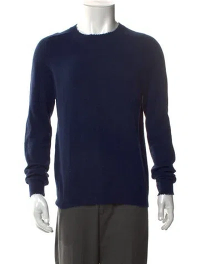 Pre-owned Autumn Cashmere Cashmere Crew Neck Pullover In Blue