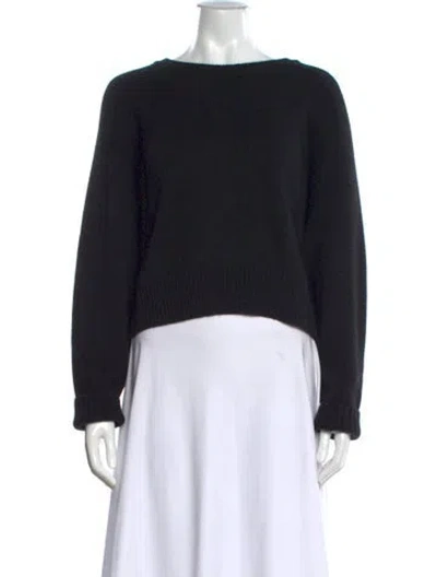 Pre-owned Autumn Cashmere Cashmere Crew Neck Sweater In Black