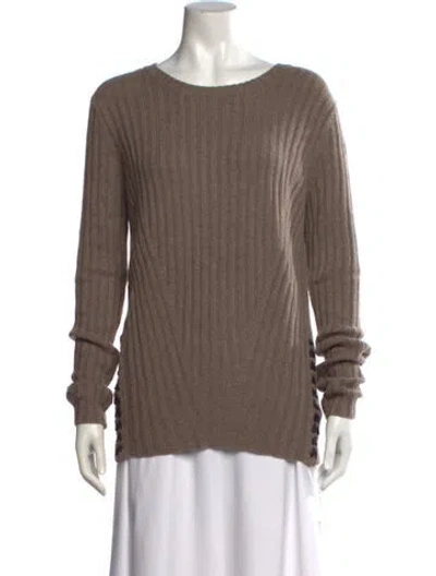 Pre-owned Autumn Cashmere Cashmere Crew Neck Sweater In Brown