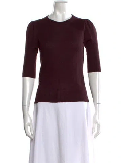 Pre-owned Autumn Cashmere Cashmere Crew Neck Sweater In Burgundy