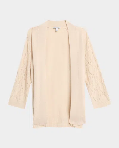 Autumn Cashmere Cashmere Fancy-stitch Open Cardigan In Neutral