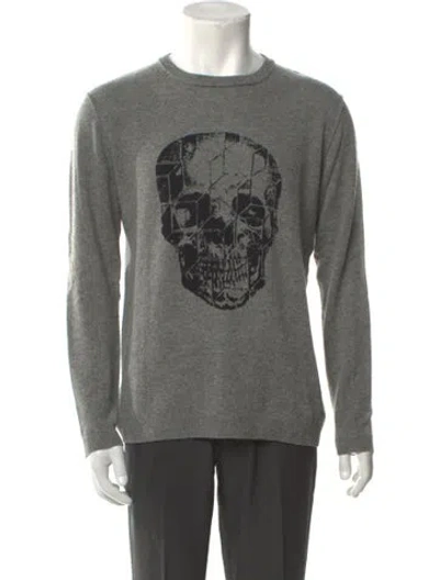 Pre-owned Autumn Cashmere Cashmere Graphic Print Pullover In Gray
