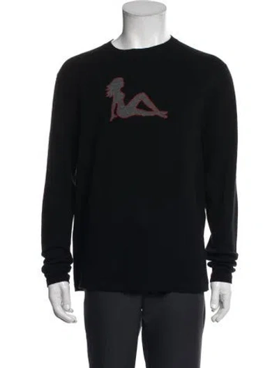 Pre-owned Autumn Cashmere Cashmere Graphic Print Pullover W/ Tags In Black