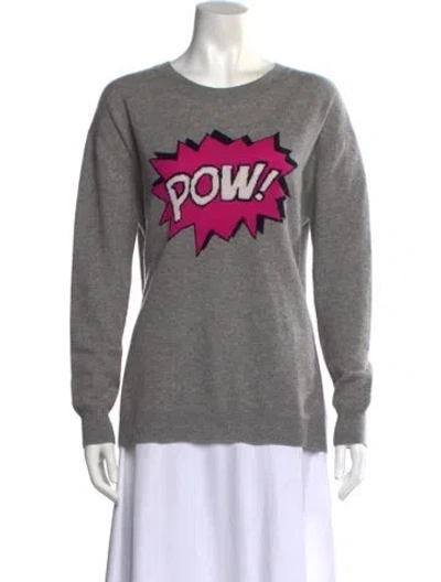 Pre-owned Autumn Cashmere Cashmere Graphic Print Sweater In Gray