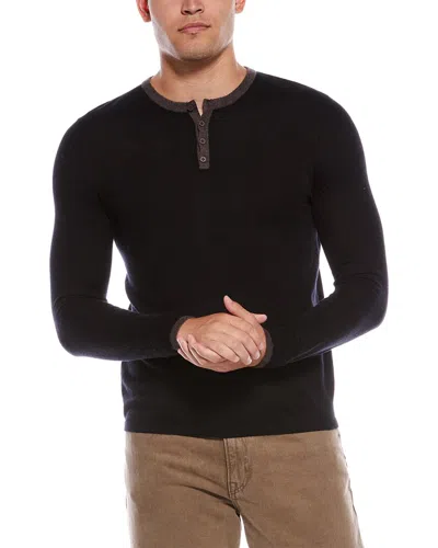 Autumn Cashmere Cashmere Henley Sweater In Black