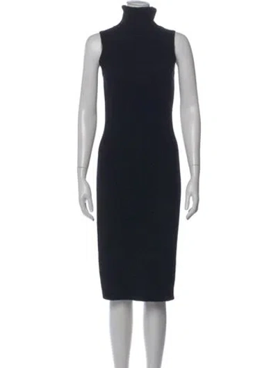 Pre-owned Autumn Cashmere Cashmere Knee-length Dress In Black