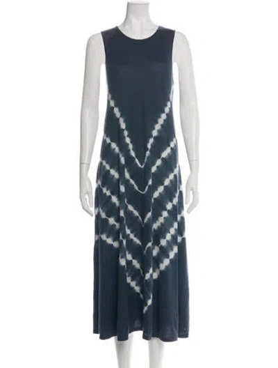 Pre-owned Autumn Cashmere Cashmere Long Dress In Blue