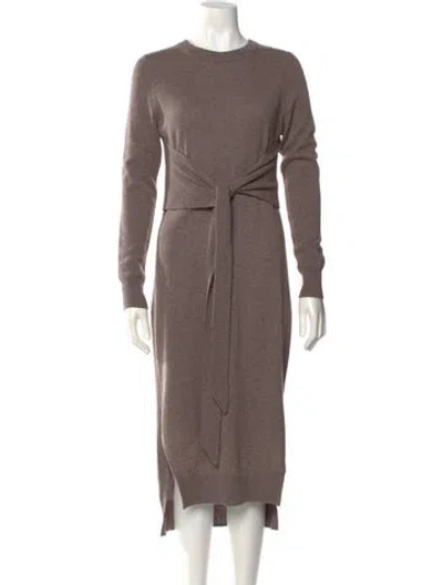Pre-owned Autumn Cashmere Cashmere Long Dress In Brown