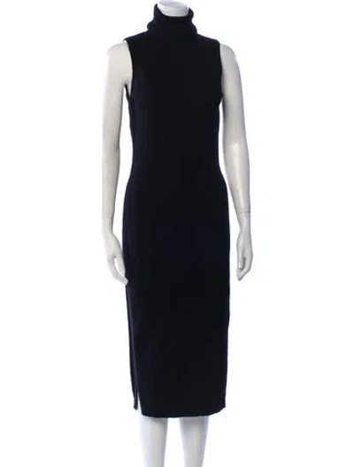 Pre-owned Autumn Cashmere Cashmere Midi Length Dress In Black