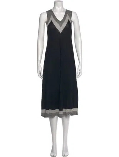 Pre-owned Autumn Cashmere Cashmere Midi Length Dress In Black