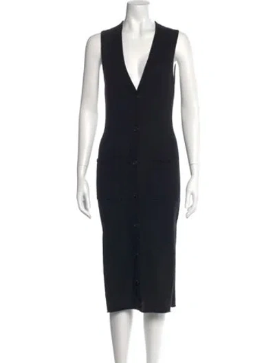 Pre-owned Autumn Cashmere Cashmere Midi Length Dress In Black