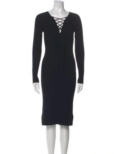 Pre-owned Autumn Cashmere Cashmere Midi Length Dress In Gray