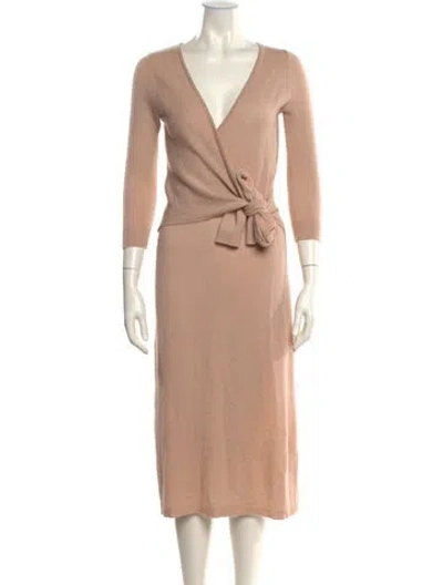 Pre-owned Autumn Cashmere Cashmere Midi Length Dress In Neutral