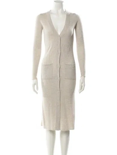 Pre-owned Autumn Cashmere Cashmere Midi Length Dress In Neutral