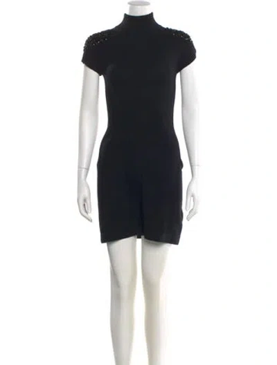 Pre-owned Autumn Cashmere Cashmere Mini Dress In Black