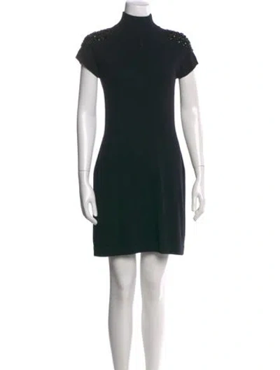 Pre-owned Autumn Cashmere Cashmere Mini Dress In Black