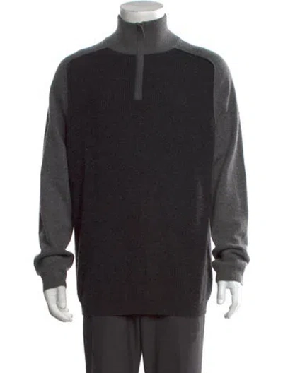 Pre-owned Autumn Cashmere Cashmere Mock Neck Pullover In Black