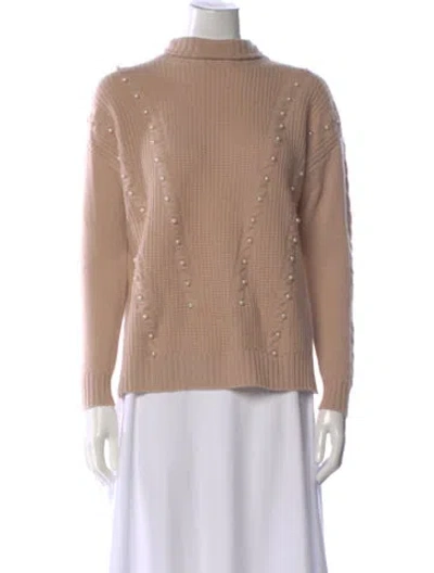 Pre-owned Autumn Cashmere Cashmere Mock Neck Sweater In Neutral
