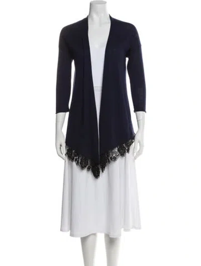 Pre-owned Autumn Cashmere Cashmere Open Front Sweater In Blue