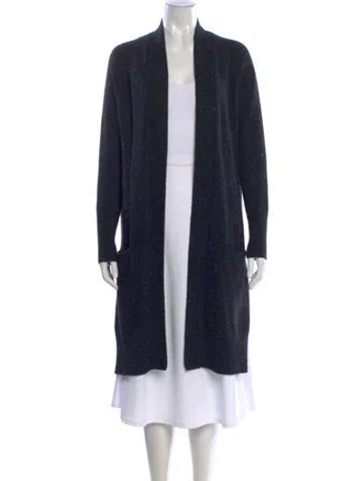 Pre-owned Autumn Cashmere Cashmere Open Front Sweater In Blue