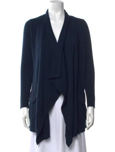 Pre-owned Autumn Cashmere Cashmere Open Front Sweater In Blue