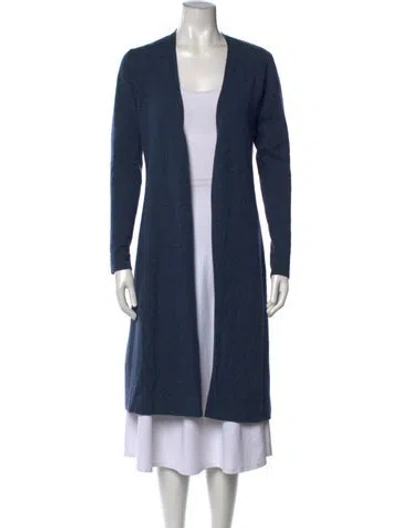 Pre-owned Autumn Cashmere Cashmere Open Front Sweater In Blue