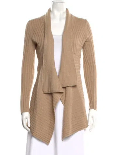 Pre-owned Autumn Cashmere Cashmere Open Front Sweater In Brown