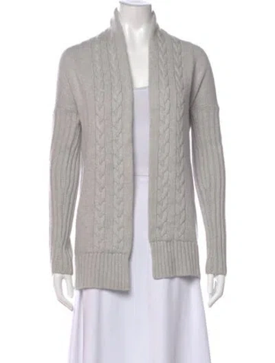 Pre-owned Autumn Cashmere Cashmere Open Front Sweater In Gray