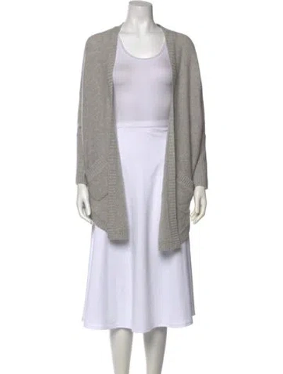 Pre-owned Autumn Cashmere Cashmere Open Front Sweater In Gray