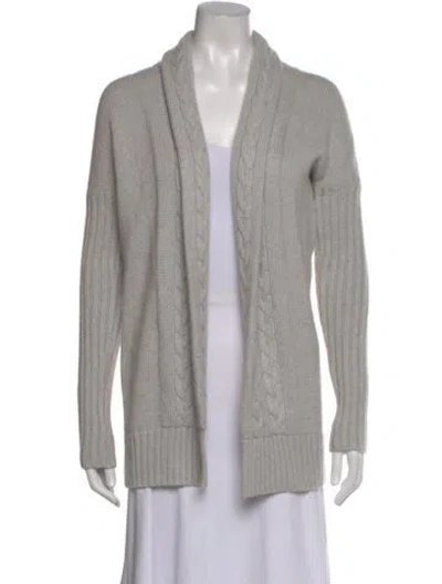 Pre-owned Autumn Cashmere Cashmere Open Front Sweater In Gray