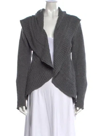 Pre-owned Autumn Cashmere Cashmere Open Front Sweater In Gray