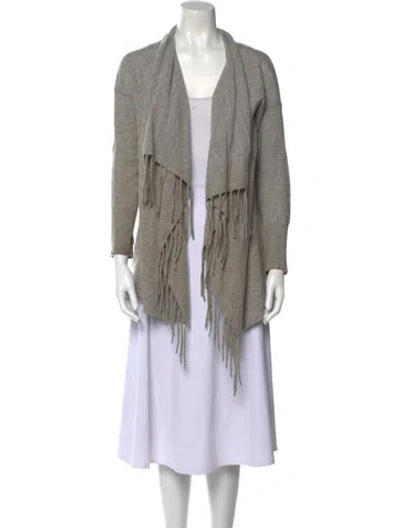 Pre-owned Autumn Cashmere Cashmere Open Front Sweater In Neutral