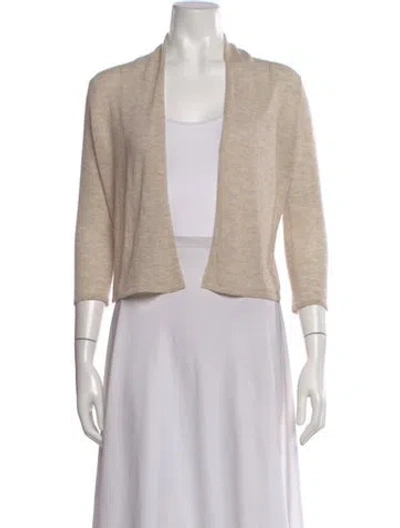 Pre-owned Autumn Cashmere Cashmere Open Front Sweater In Neutral