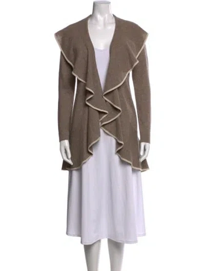 Pre-owned Autumn Cashmere Cashmere Open Front Sweater In Neutral