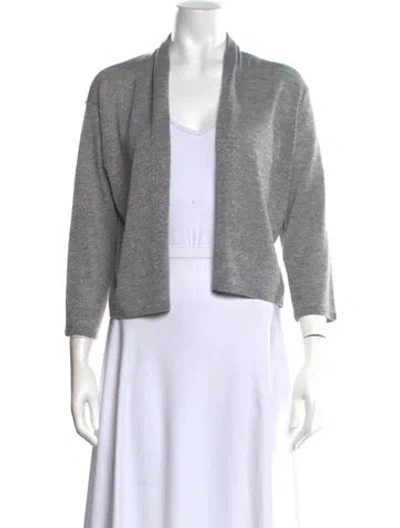 Pre-owned Autumn Cashmere Cashmere Open Front Sweater W/ Tags In Gray