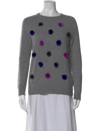 Pre-owned Autumn Cashmere Cashmere Polka Dot Print Sweater In Gray