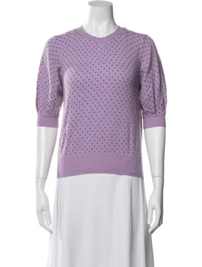 Pre-owned Autumn Cashmere Cashmere Polka Dot Print Sweater In Purple