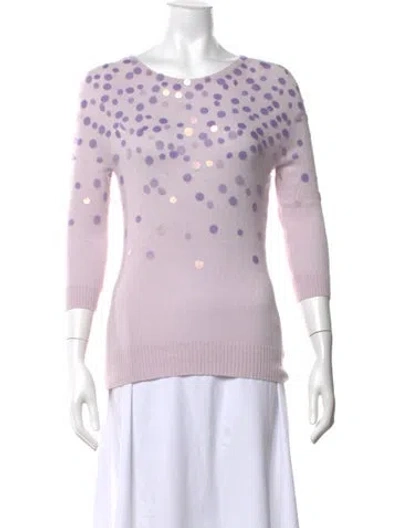 Pre-owned Autumn Cashmere Cashmere Polka Dot Print Sweater In Purple