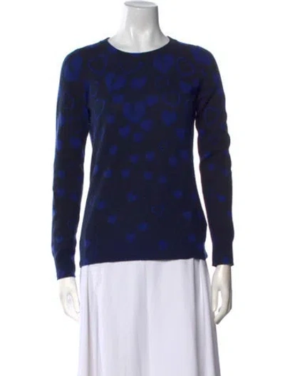 Pre-owned Autumn Cashmere Cashmere Printed Sweater In Blue