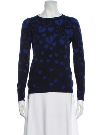 Pre-owned Autumn Cashmere Cashmere Printed Sweater In Blue