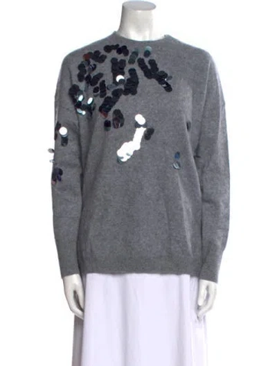 Pre-owned Autumn Cashmere Cashmere Printed Sweater In Gray