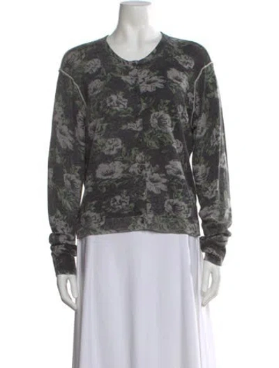 Pre-owned Autumn Cashmere Cashmere Printed Sweater In Gray