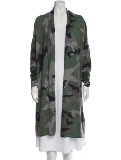 Pre-owned Autumn Cashmere Cashmere Printed Sweater In Green