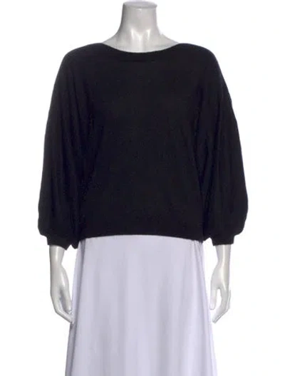 Pre-owned Autumn Cashmere Cashmere Scoop Neck Sweater In Black