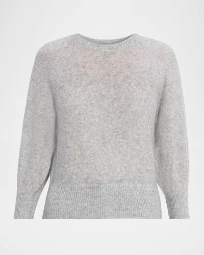 Autumn Cashmere Cashmere-silk Sequin Knit Sweater In Gray